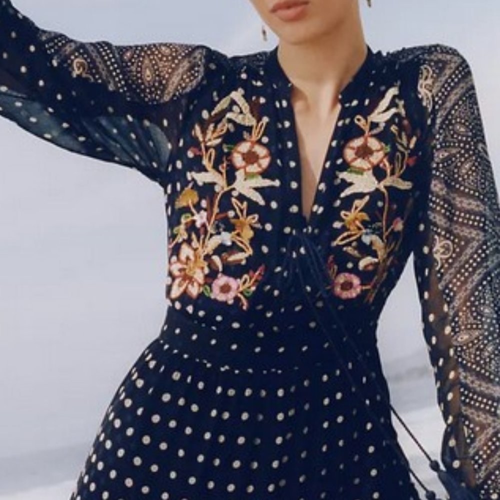 Maeve Cassidy Embroidered Midi Dress - Picture 3 of 13